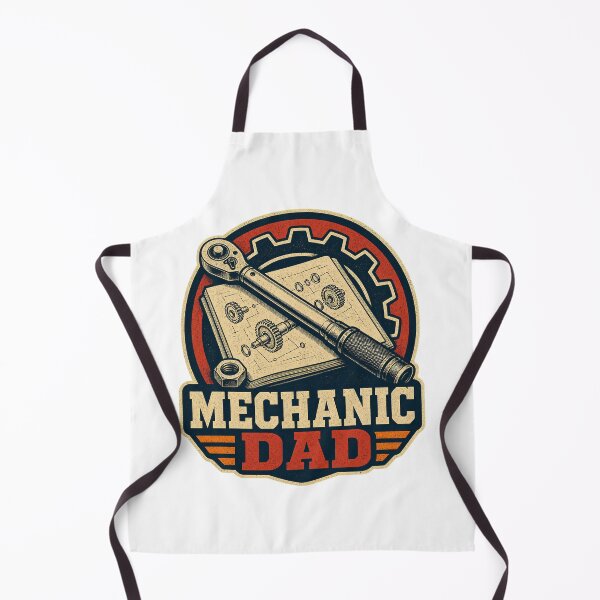 Item preview, Mechanic Dad Shirt Vintage Garage Service Badge designed and sold by Freshloop Studio | Whimsical Vintage Art.