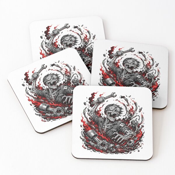 Item preview, Skeleton Mechanic With Wrench Gritty Garage Biker designed and sold by chattsuede.