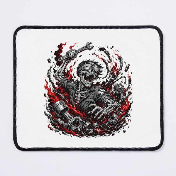 Item preview, Skeleton Mechanic With Wrench Gritty Garage Biker designed and sold by chattsuede.