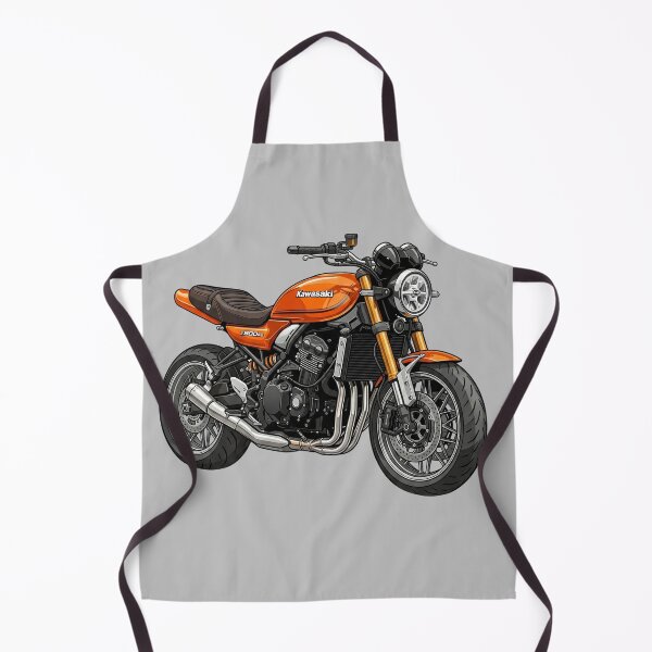 Item preview, Orange Kawasaki Z900RS Retro Modern Motorcycle Illustration designed and sold by Motorline44.
