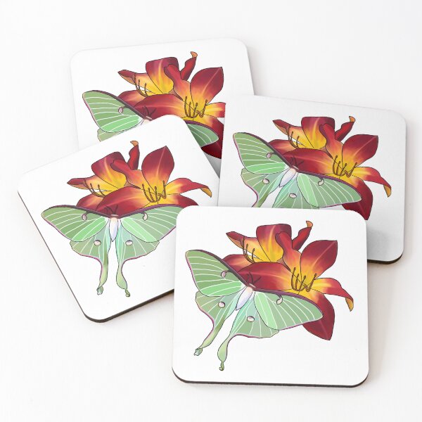 Item preview, Lilies and Lunar Moth designed and sold by ShopOfNightmare.