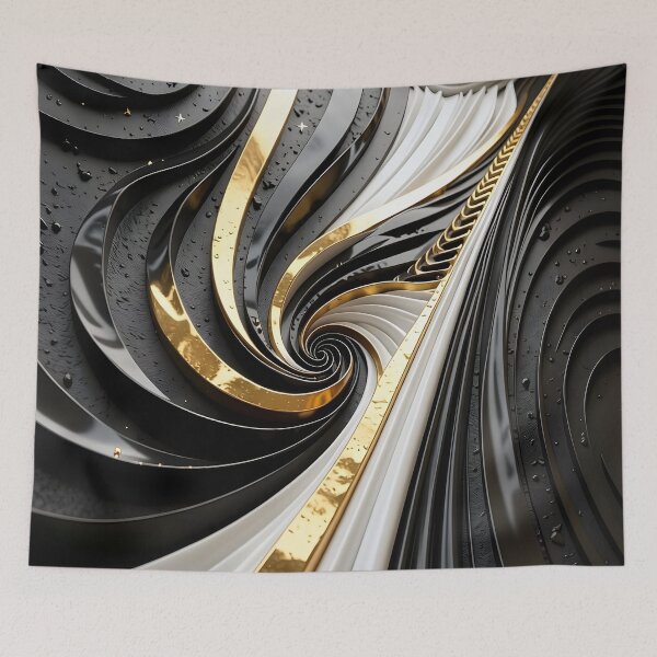 Item preview, Intricate Golden Swirls on Black designed and sold by Vicky Brago-Mitchell®.