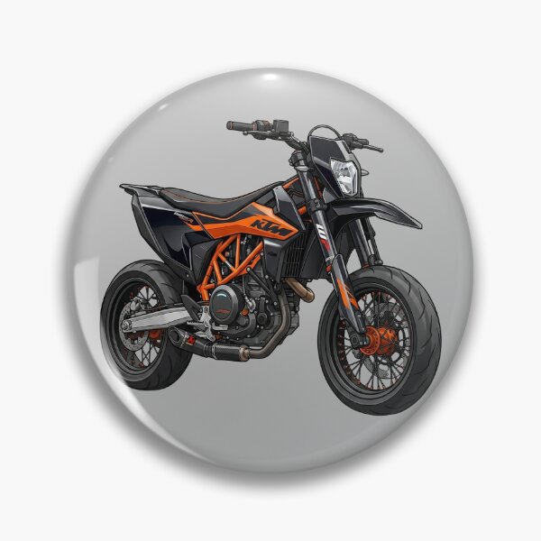 Item preview, KTM 690 SMC R Orange Black Supermoto Motorcycle Illustration designed and sold by Motorline44.