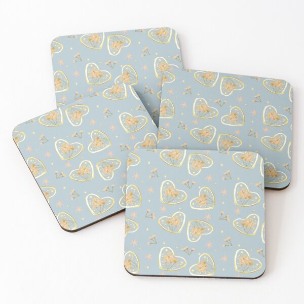 Item preview, Pressed Flowers in Gold Hearts Botanical Illustration designed and sold by ItsPinkLemonade.