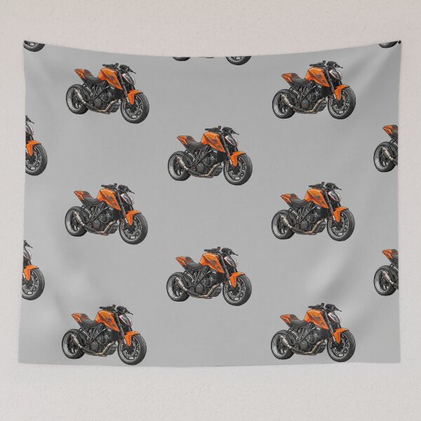 Item preview, KTM 1290 Super Duke R Orange Hypernaked Motorcycle Illustration designed and sold by Motorline44.