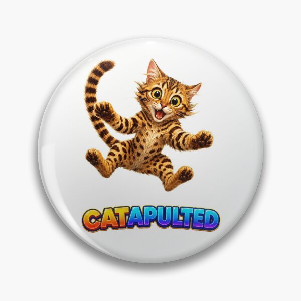 Item preview, CATAPULTED – Funny Bengal Cat Zoomies Pun designed and sold by RoPrincess.