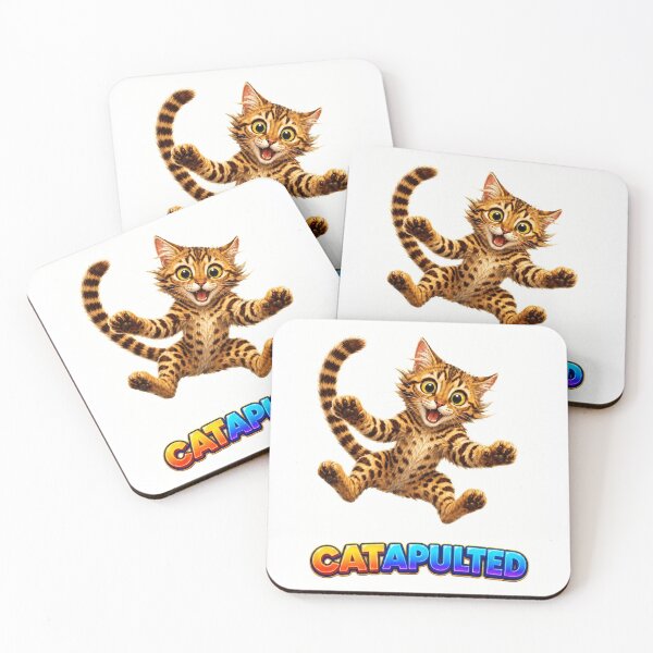 Item preview, CATAPULTED – Funny Bengal Cat Zoomies Pun designed and sold by RoPrincess.