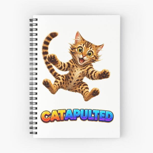 Item preview, CATAPULTED – Funny Bengal Cat Zoomies Pun designed and sold by RoPrincess.