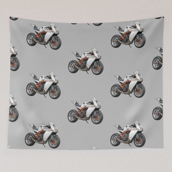 Item preview, White KTM RC8 R Superbike Motorcycle Vector Illustration designed and sold by Motorline44.