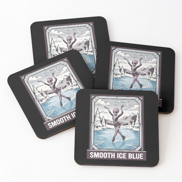 Item preview, Alien Ice Skater Smooth Ice Blue Retro Comic Graphic designed and sold by DuckOddity.