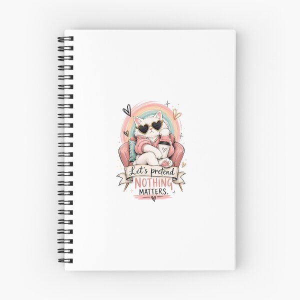 Item preview, Cute Cat Aesthetic Quote - Let's Pretend Nothing Matters Feline & Coffee Art designed and sold by Velouria Universe.