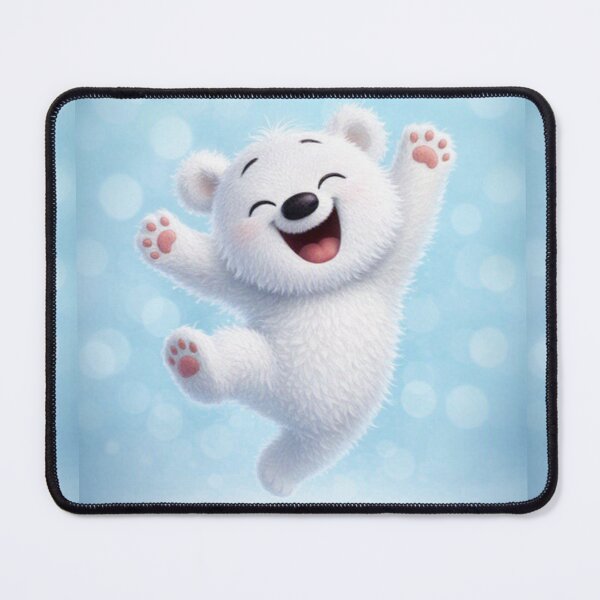 Item preview, Happy Jumping Polar Bear Cub - Cute Joyful Winter Art designed and sold by ZINO WORLD.