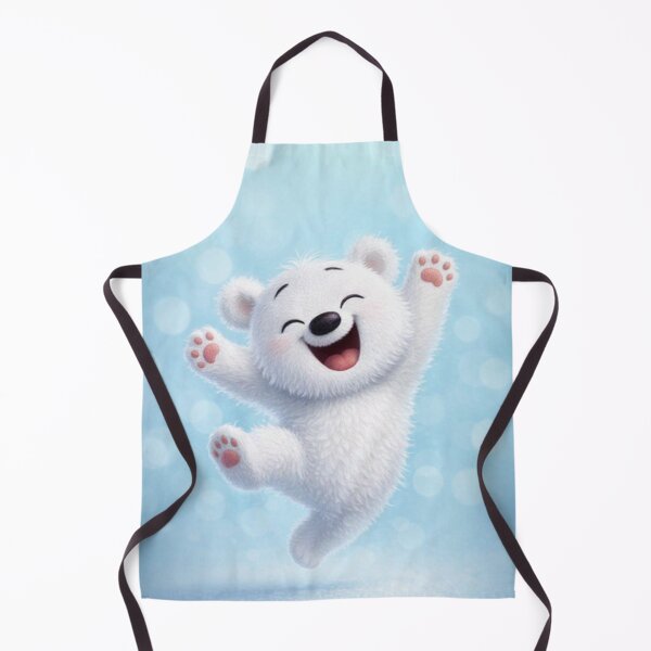 Item preview, Happy Jumping Polar Bear Cub - Cute Joyful Winter Art designed and sold by ZINO WORLD.