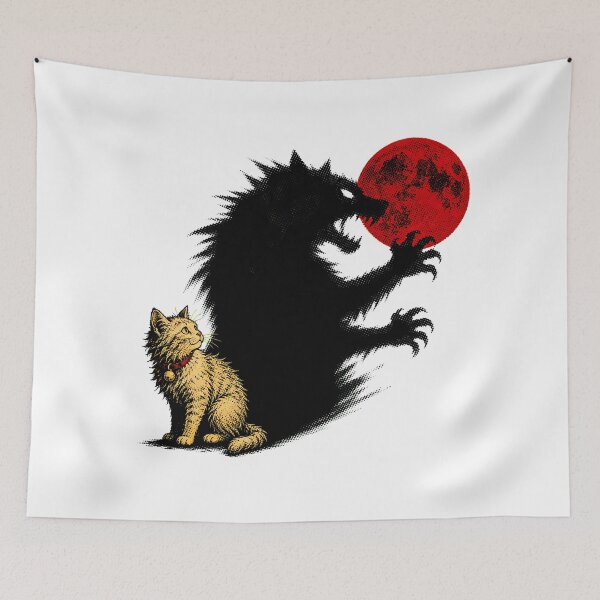 Item preview, Werewolf Shadow Tabby Gothic Werebeast Feline Monster designed and sold by chattsuede.