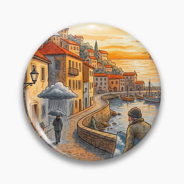 Item preview, Carrying the Sky - Surreal Weather Mediterranean Town designed and sold by RAMIX-Y2K.