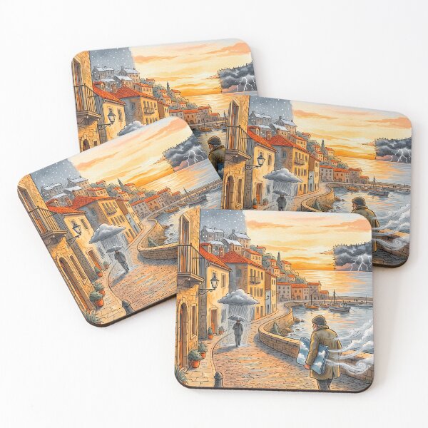 Item preview, Carrying the Sky - Surreal Weather Mediterranean Town designed and sold by RAMIX-Y2K.