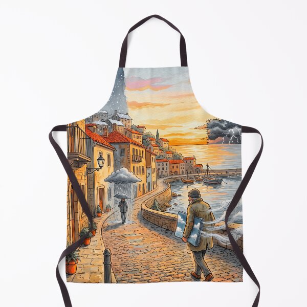 Item preview, Carrying the Sky - Surreal Weather Mediterranean Town designed and sold by RAMIX-Y2K.