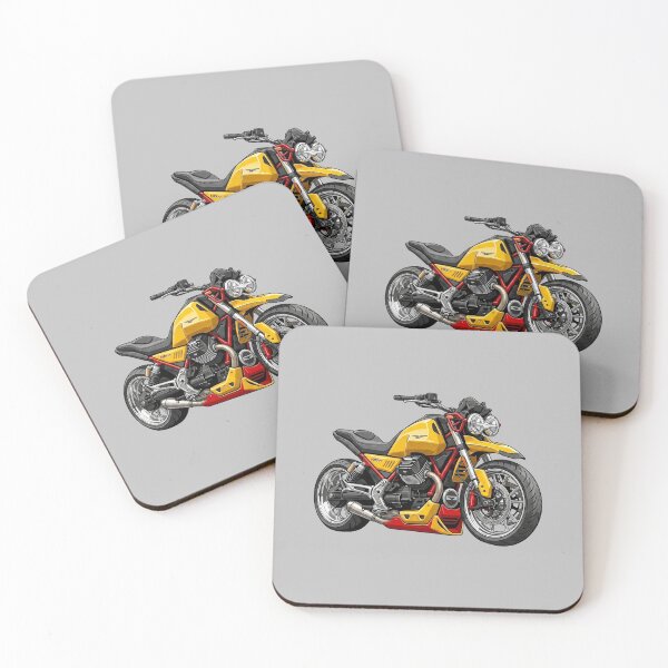 Item preview, Yellow Moto Guzzi V85 TT Classic Adventure Enduro Motorcycle Illustration designed and sold by Motorline44.