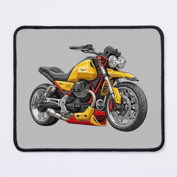 Item preview, Yellow Moto Guzzi V85 TT Classic Adventure Enduro Motorcycle Illustration designed and sold by Motorline44.
