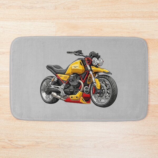 Item preview, Yellow Moto Guzzi V85 TT Classic Adventure Enduro Motorcycle Illustration designed and sold by Motorline44.
