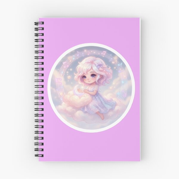 Item preview, Cute musical girl with pink, heavenly clouds designed and sold by Azurart2.