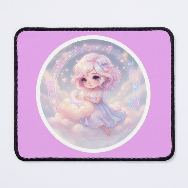 Item preview, Cute musical girl with pink, heavenly clouds designed and sold by Azurart2.