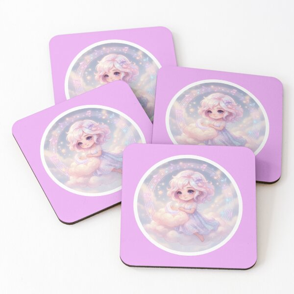 Item preview, Cute musical girl with pink, heavenly clouds designed and sold by Azurart2.
