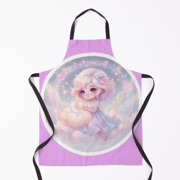 Item preview, Cute musical girl with pink, heavenly clouds designed and sold by Azurart2.