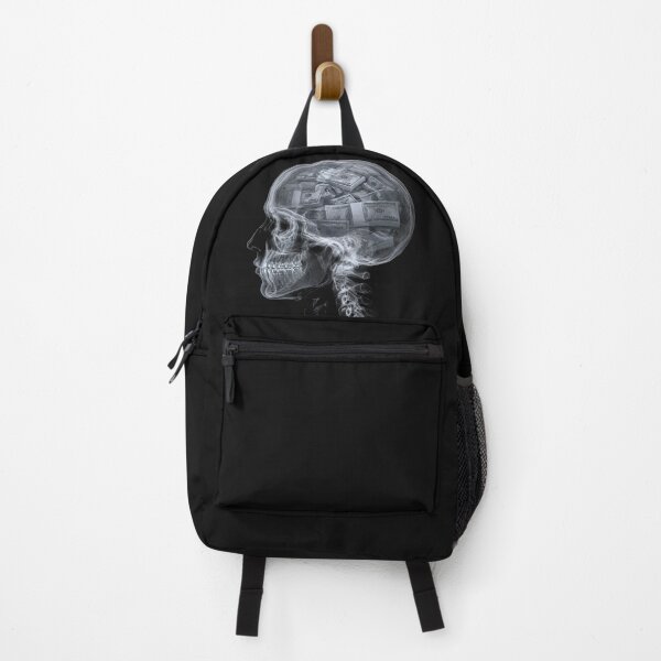 Item preview, The Mind Obsessed with Wealth, Translucent Skull and Bundles of Banknotes - Conceptual Art on Money and Materialism designed and sold by RAYBIL.