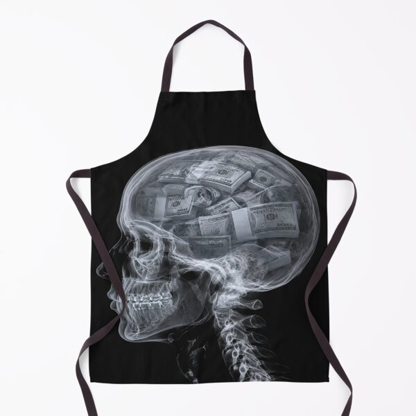 Item preview, The Mind Obsessed with Wealth, Translucent Skull and Bundles of Banknotes - Conceptual Art on Money and Materialism designed and sold by RAYBIL.