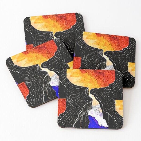 Item preview, Canyon Passage at Sunset - Abstract Topographic Landscape Painting designed and sold by Marsailhe Milward.