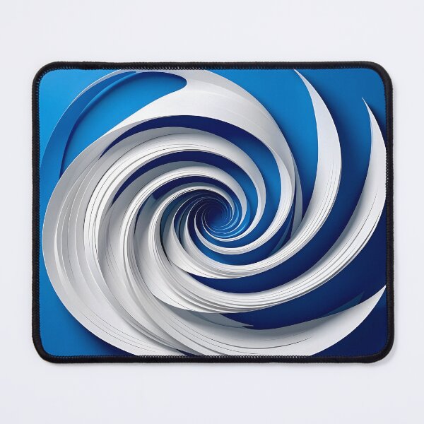 Item preview, White on Blue Abstract Swirl designed and sold by Vicky Brago-Mitchell®.
