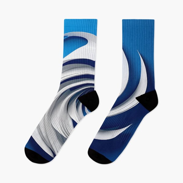 Item preview, White on Blue Abstract Swirl designed and sold by Vicky Brago-Mitchell®.