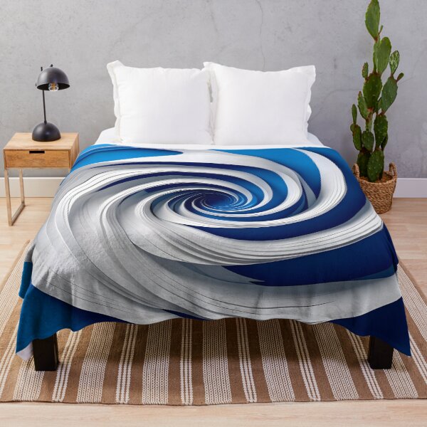 Item preview, White on Blue Abstract Swirl designed and sold by Vicky Brago-Mitchell®.