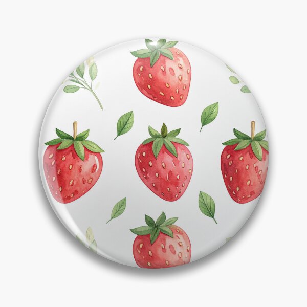 Item preview, Watercolor Strawberry Pattern with Green Leaves designed and sold by Donlaporn.