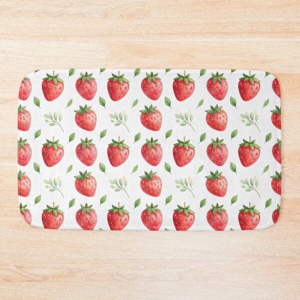 Item preview, Watercolor Strawberry Pattern with Green Leaves designed and sold by Donlaporn.