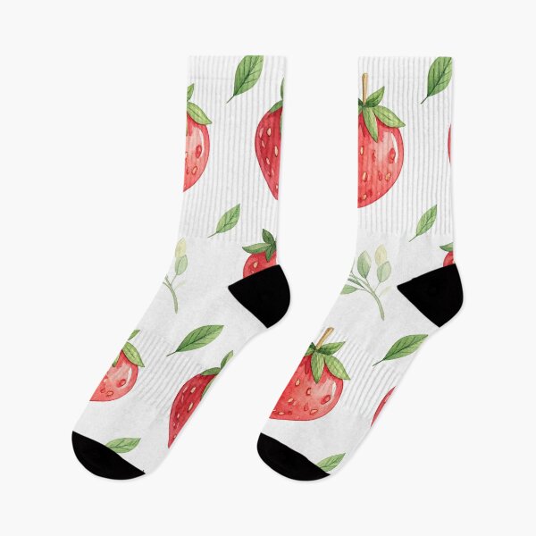 Item preview, Watercolor Strawberry Pattern with Green Leaves designed and sold by Donlaporn.