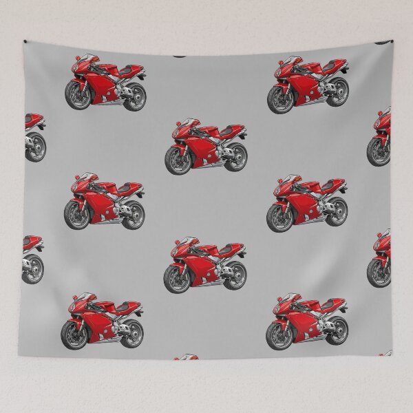 Item preview, Red MV Agusta F4 1000 Italian Superbike Motorcycle Vector Illustration designed and sold by Motorline44.