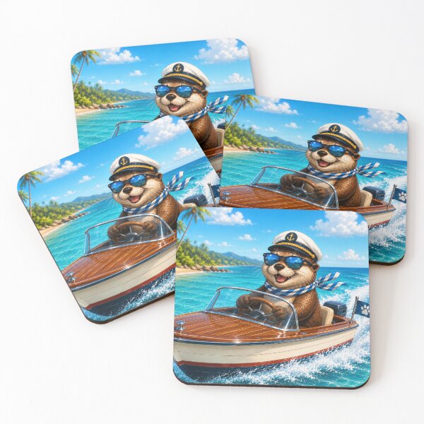 Item preview, Funny Otter Captain Driving a Speedboat | Summer Beach Vibes T-Shirt designed and sold by Lumivo Studio.
