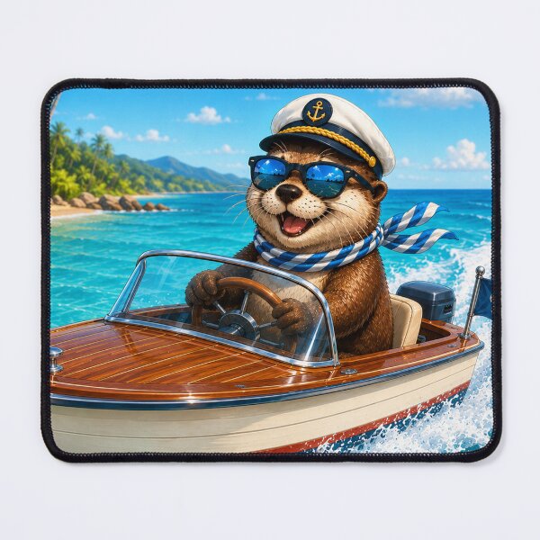 Item preview, Funny Otter Captain Driving a Speedboat | Summer Beach Vibes T-Shirt designed and sold by Lumivo Studio.