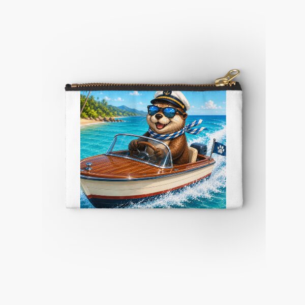 Item preview, Funny Otter Captain Driving a Speedboat | Summer Beach Vibes T-Shirt designed and sold by Lumivo Studio.