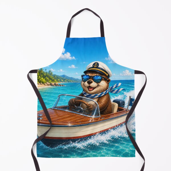 Item preview, Funny Otter Captain Driving a Speedboat | Summer Beach Vibes T-Shirt designed and sold by Lumivo Studio.