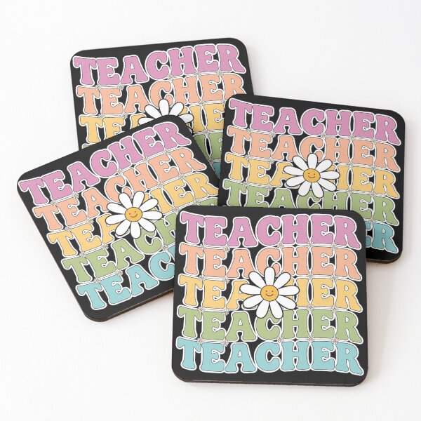 Item preview, Retro Rainbow Teacher Daisy Groovy Typography designed and sold by PrintanovaDesign.