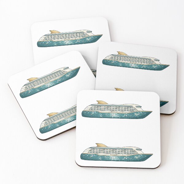 Item preview, Teal Disco Cruise Ship Sticker | Starry Mirrorball Ocean Liner designed and sold by HungarianSailor.