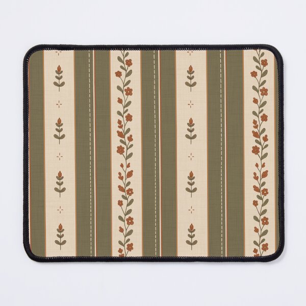 Item preview, Vintage Folk Floral Stripe  Cottage core Autumn Botanical Pattern designed and sold by hayleyhackler.