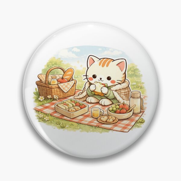 Item preview, Mochi's Sunny Picnic | Cute Cat Picnic Sticker designed and sold by Maystro-design.