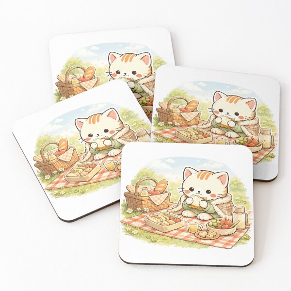 Item preview, Mochi's Sunny Picnic | Cute Cat Picnic Sticker designed and sold by Maystro-design.