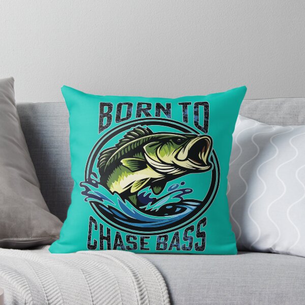 Item preview, Bass fishing Illustration with custom text "Born to Chase Bass". designed and sold by Art-Horizon.
