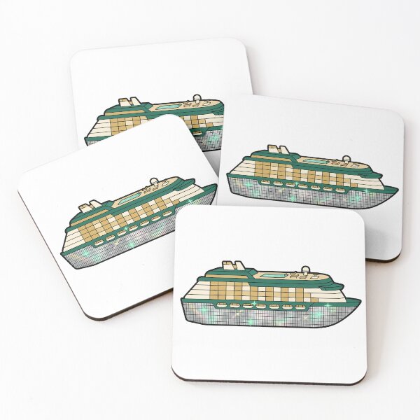 Item preview, Green Disco Cruise Ship Sticker | Silver Mirrorball Pool Deck Ocean Liner designed and sold by HungarianSailor.
