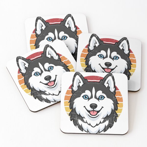 Item preview, Retro Sunset Siberian Husky - Vintage Dog Portrait Vector designed and sold by mimouna00.